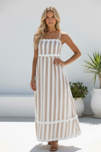 Miracle Shoestring Stripe Maxi Dress