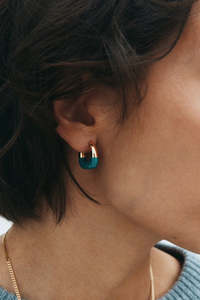 Edblad Lore Large Green Gold Hoops Earrings