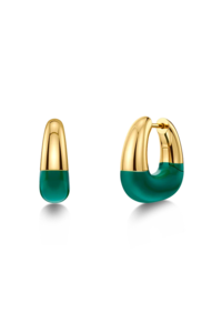Edblad Lore Large Green Gold Hoops Earrings