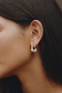 Edblad Lore Large White Gold Hoops Earrings