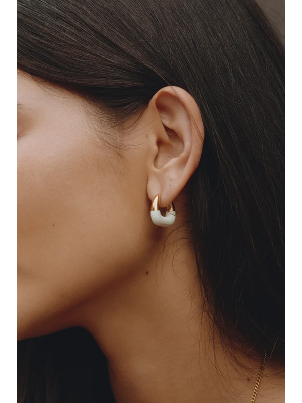 Edblad Lore Large White Gold Hoops Earrings