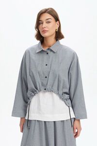Tirelli Wide Crop Gingham Overshirt