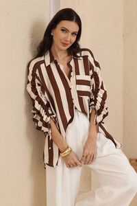 Iris Maxi Cocoa Stripe Shirt