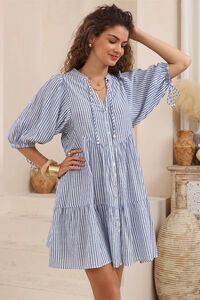 Iris Maxi Stripe Babydoll Dress