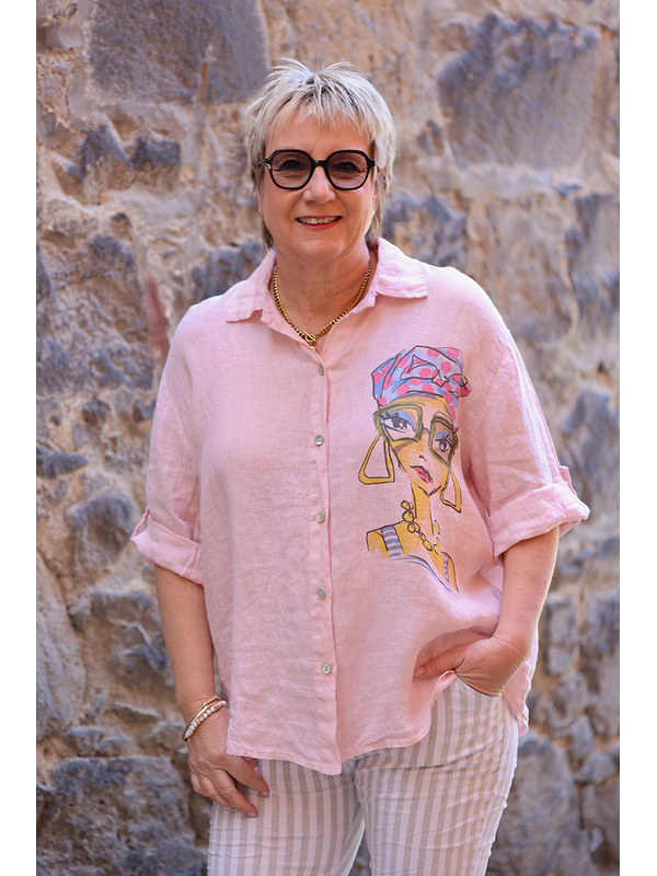 La Strada Linen Fashionista Girl Shirt