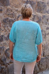La Strada Mesh Short Sleeve Top