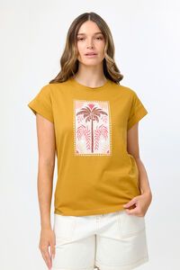 Stella + Gemma Cuff Tee Palm Tile