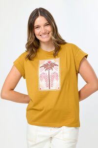Stella + Gemma Cuff Tee Palm Tile