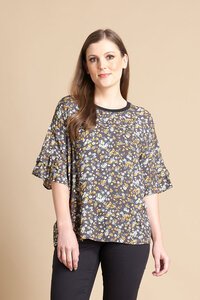 Foil Layered Sleeve Top
