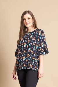 Foil Layered Sleeve Top