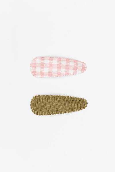 Antler Bambino Gingham & Linen Clips - 2 set-shop-by-label-Preen