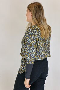 Foil Print Cross Over Top